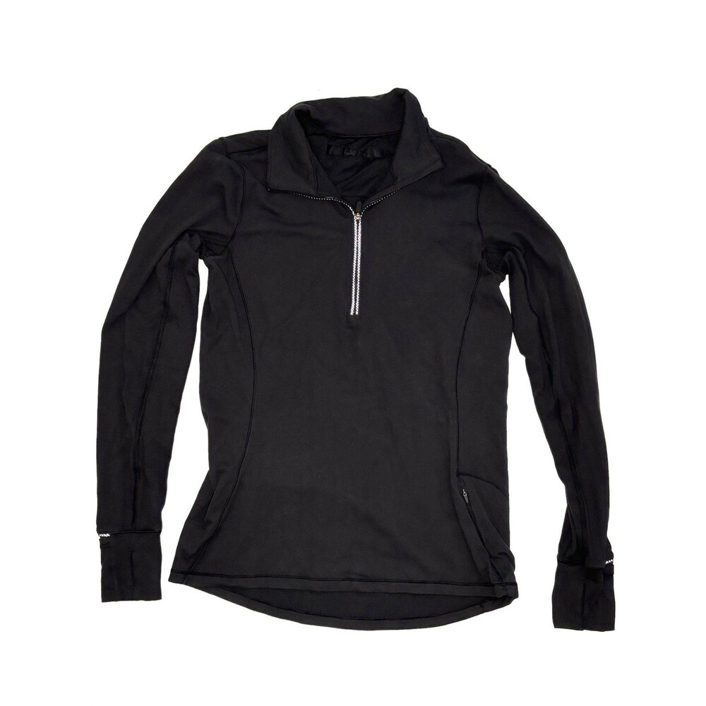 Lululemon Pullover Womens Size XSmall Outrun Half Zip Long Sleeve Top Black Rulu